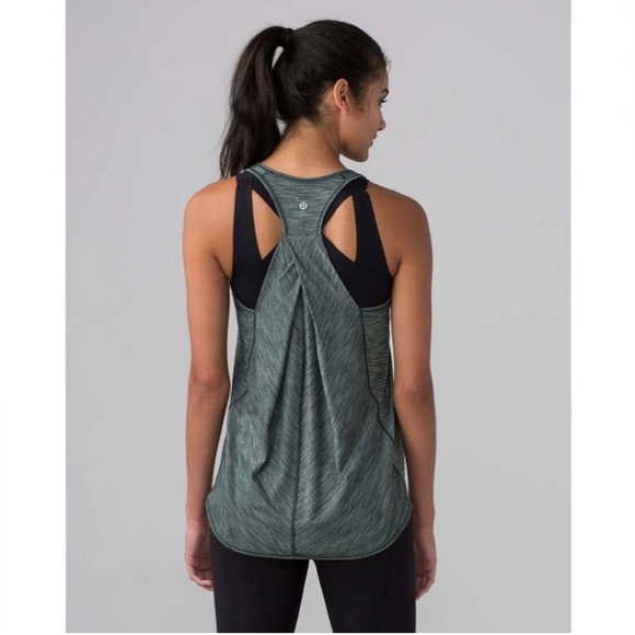 lululemon athletica Tops - Lululemon Athletica Essential Tank Heathered Dark Forest